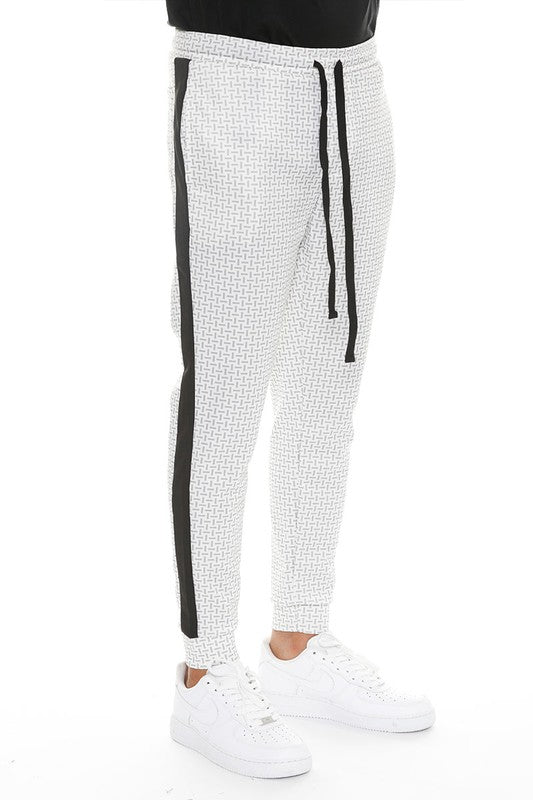 TCF Patterned Sweatpants with Side Stripe