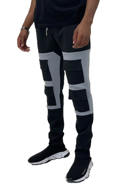 TCF Square Block Track Pants-Grey