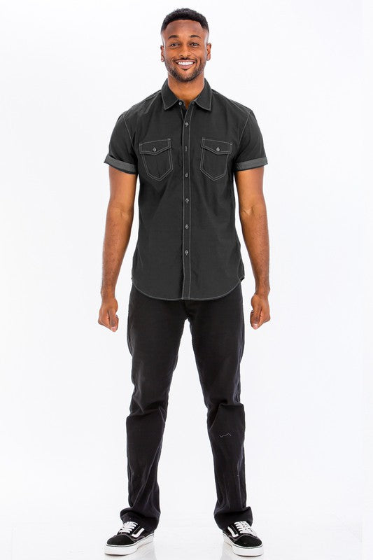 TCF  Outline Stitch Short Sleeve Shirt