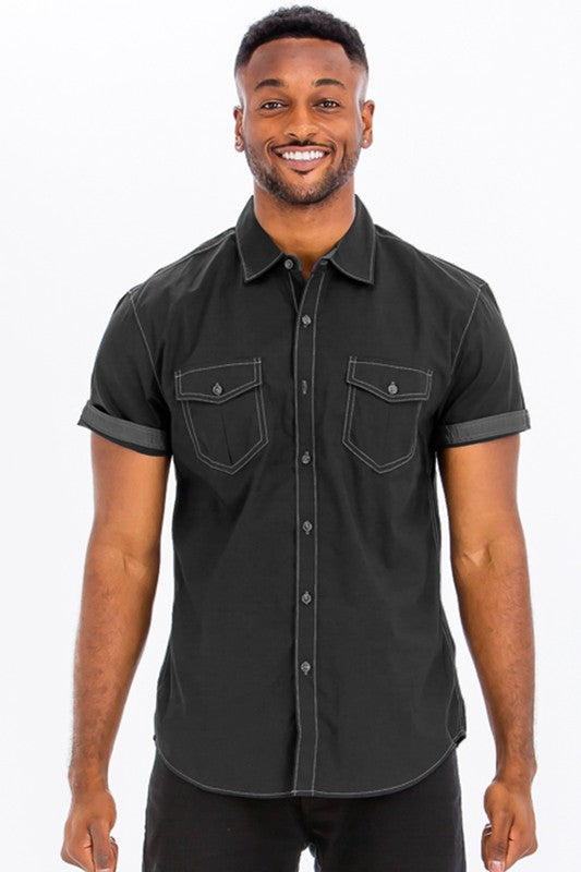 TCF  Outline Stitch Short Sleeve Shirt