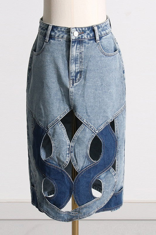 SEXY FASHION STYLE DENIM SKIRT