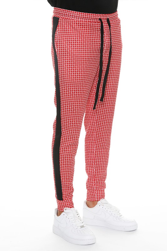 TCF Patterned Sweatpants with Side Stripe