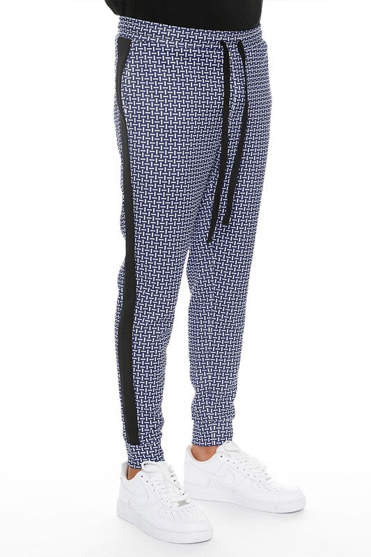 TCF Patterned Sweatpants with Side Stripe