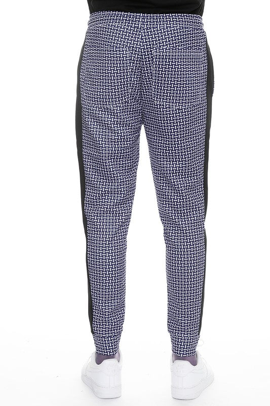 TCF Patterned Sweatpants with Side Stripe