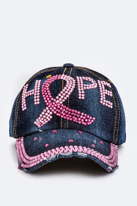 HOPE Crystal Embellished Fashion Denim Cap