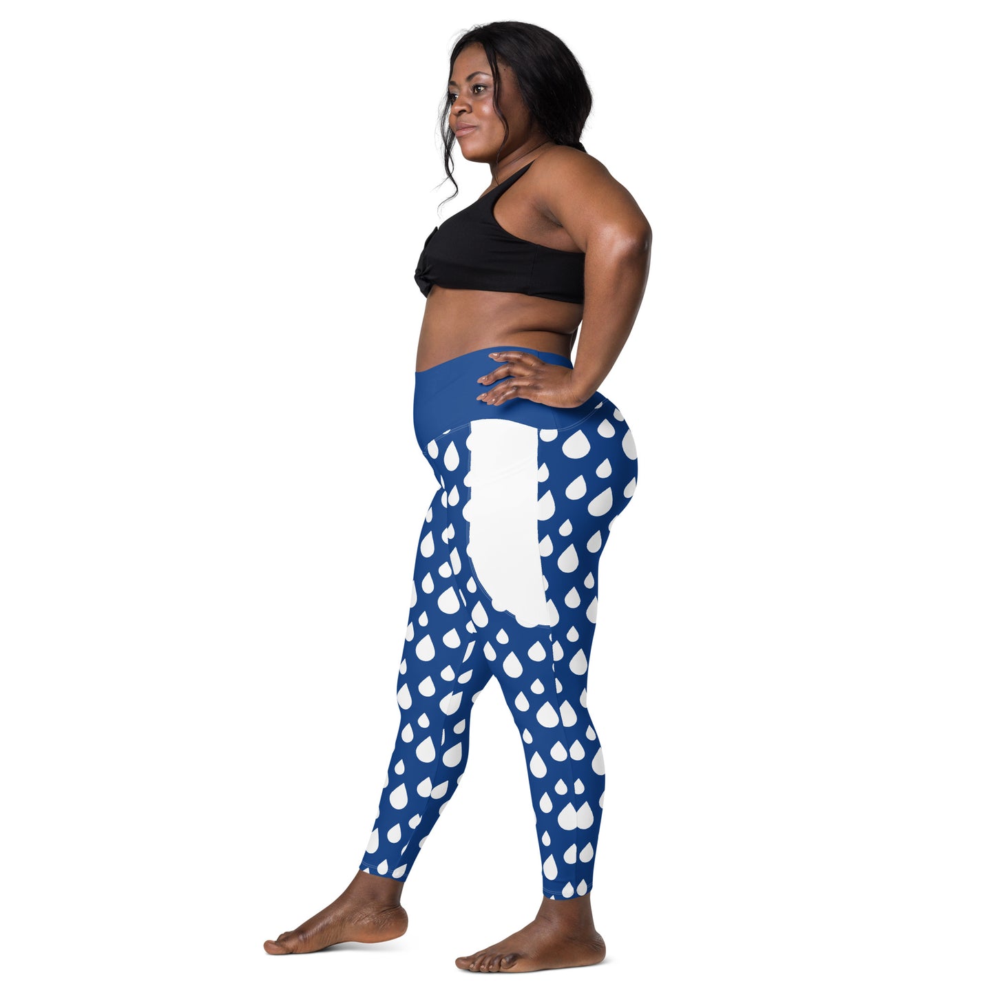 Thunder Chick Fitness Blue Drops Leggings with Leggings pockets