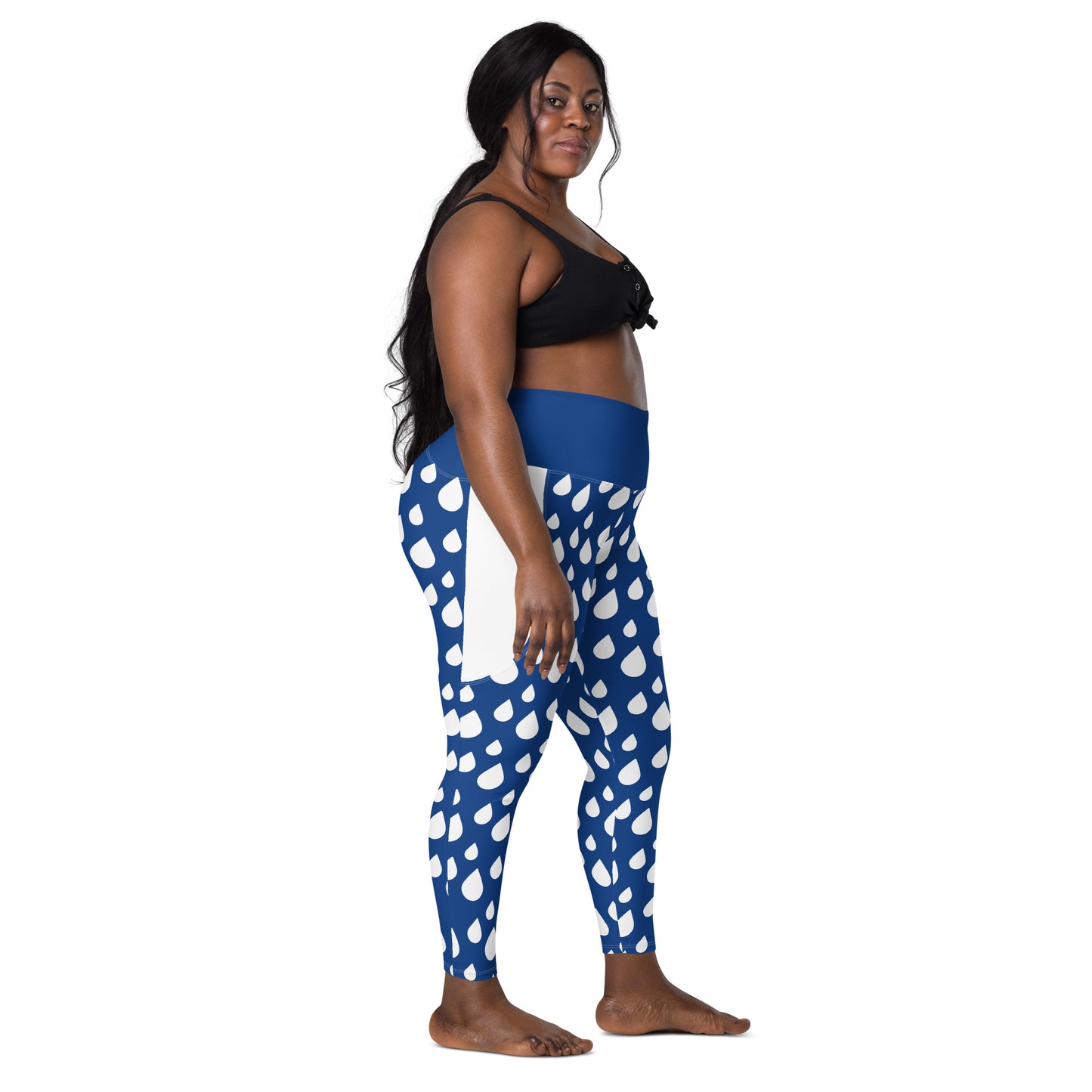 Thunder Chick Fitness Blue Drops Leggings with Leggings pockets