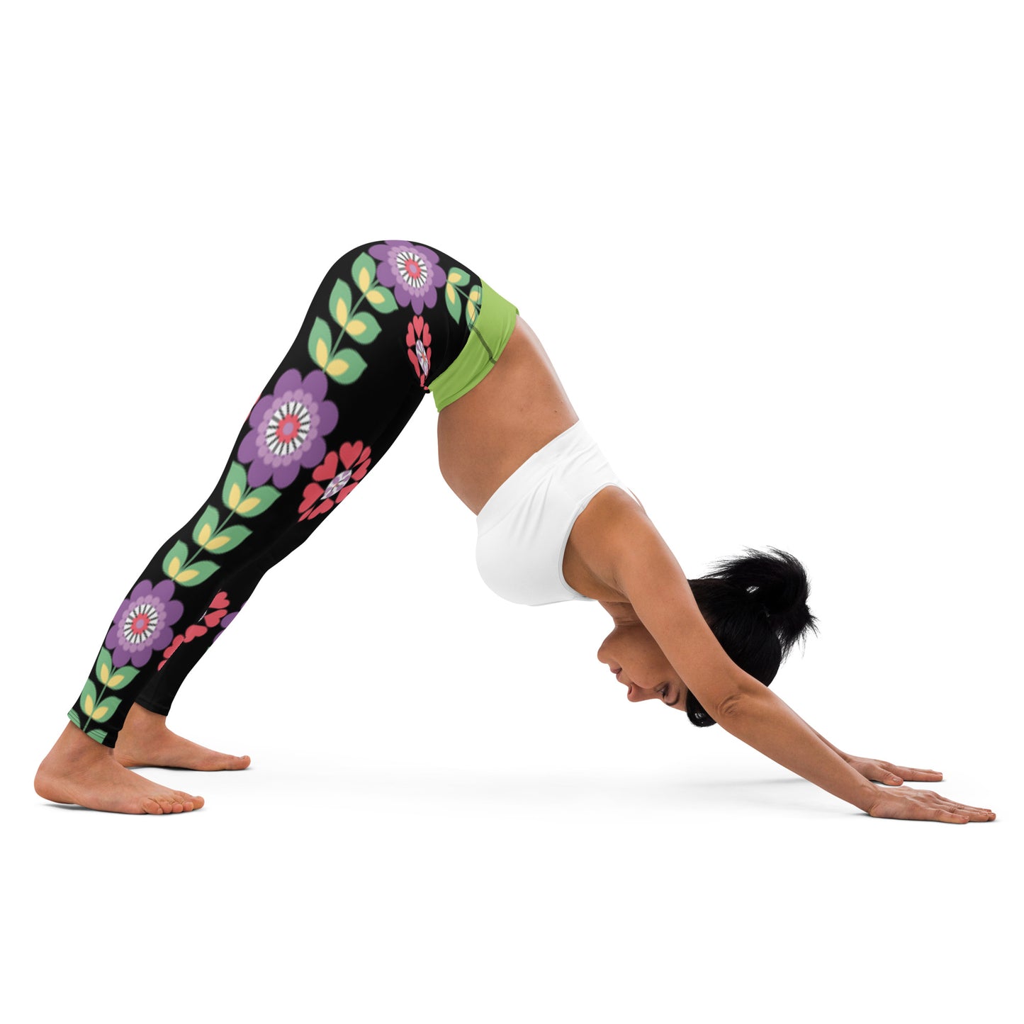 Thunder Chick Fitness Black/Green Retro Yoga Leggings