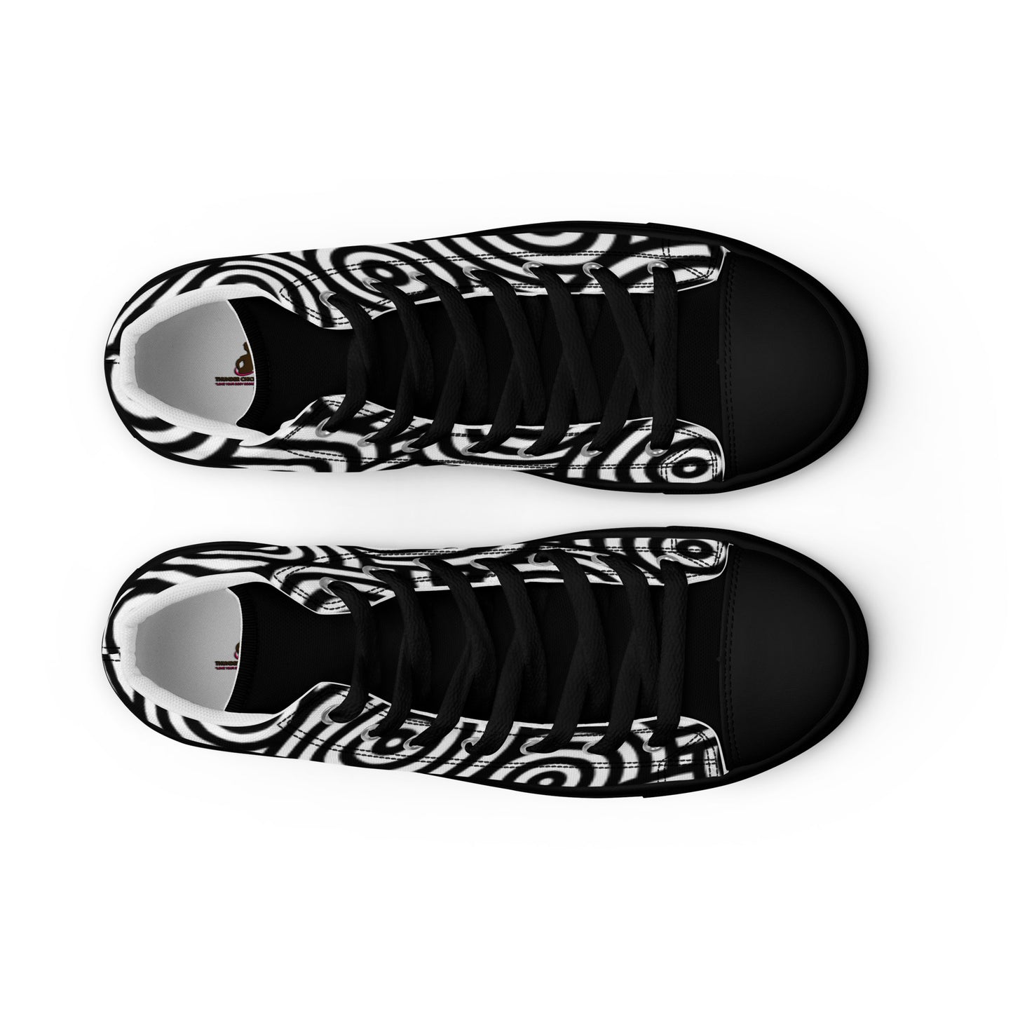 TCF Black/White Circle High Top Canvas Shoes