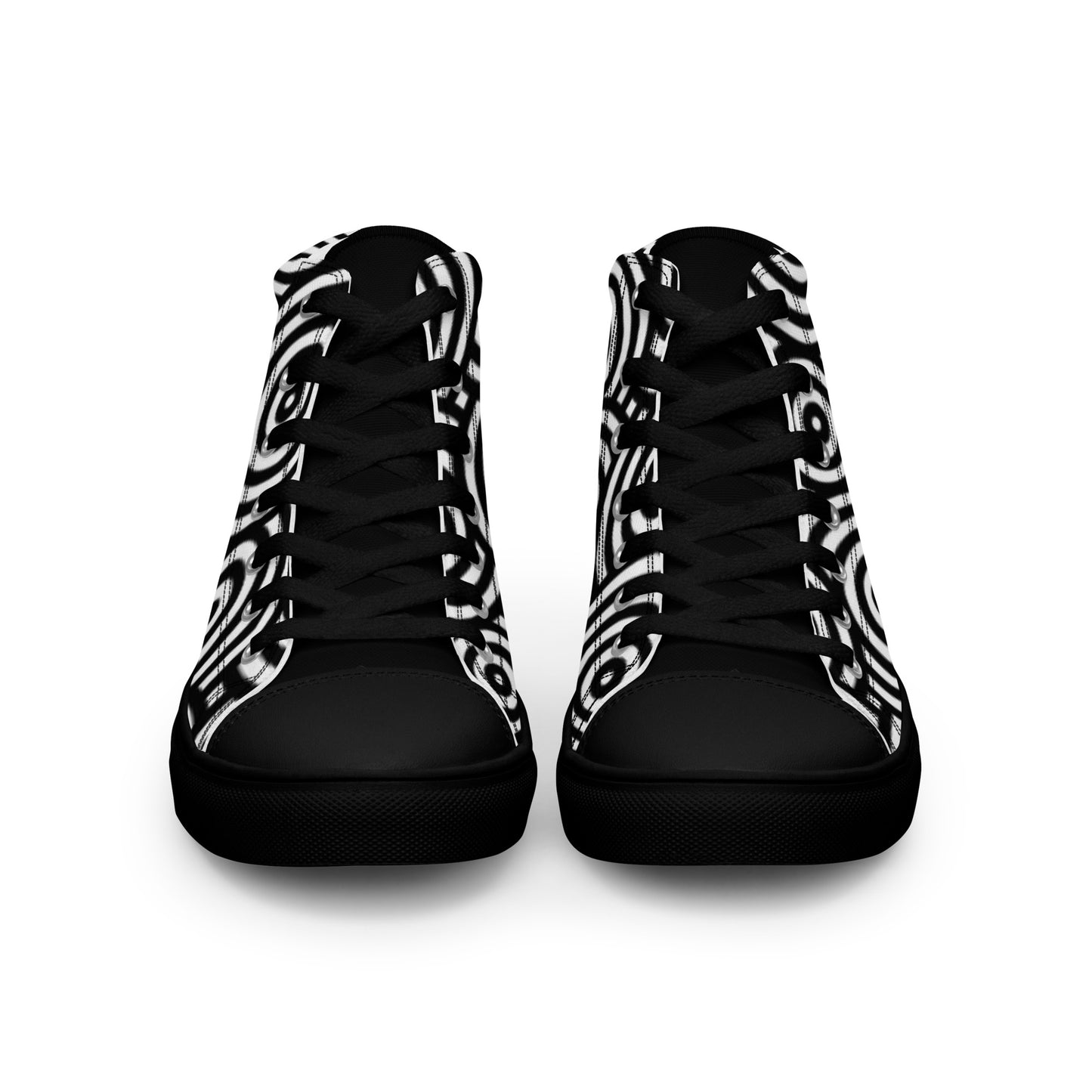 TCF Black/White Circle High Top Canvas Shoes