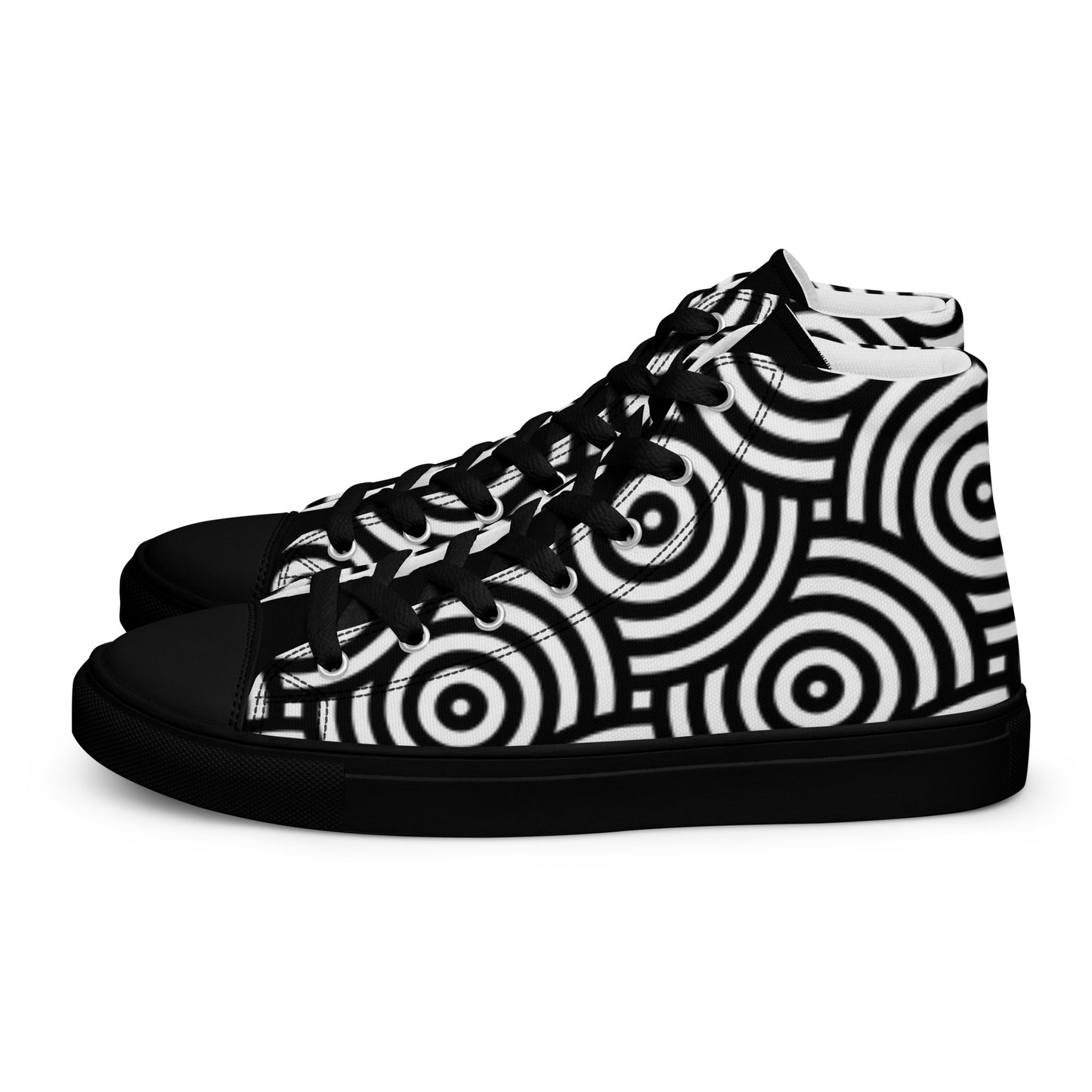 TCF Black/White Circle High Top Canvas Shoes