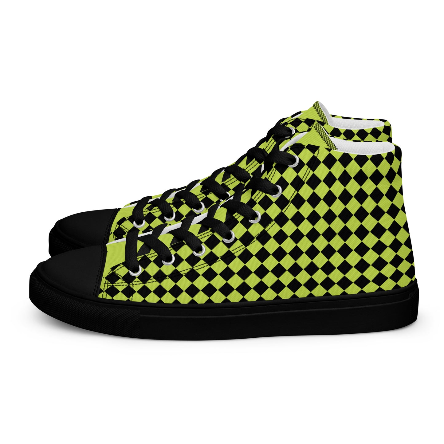 TCF Men Green /Black Checkered High Top Canvas