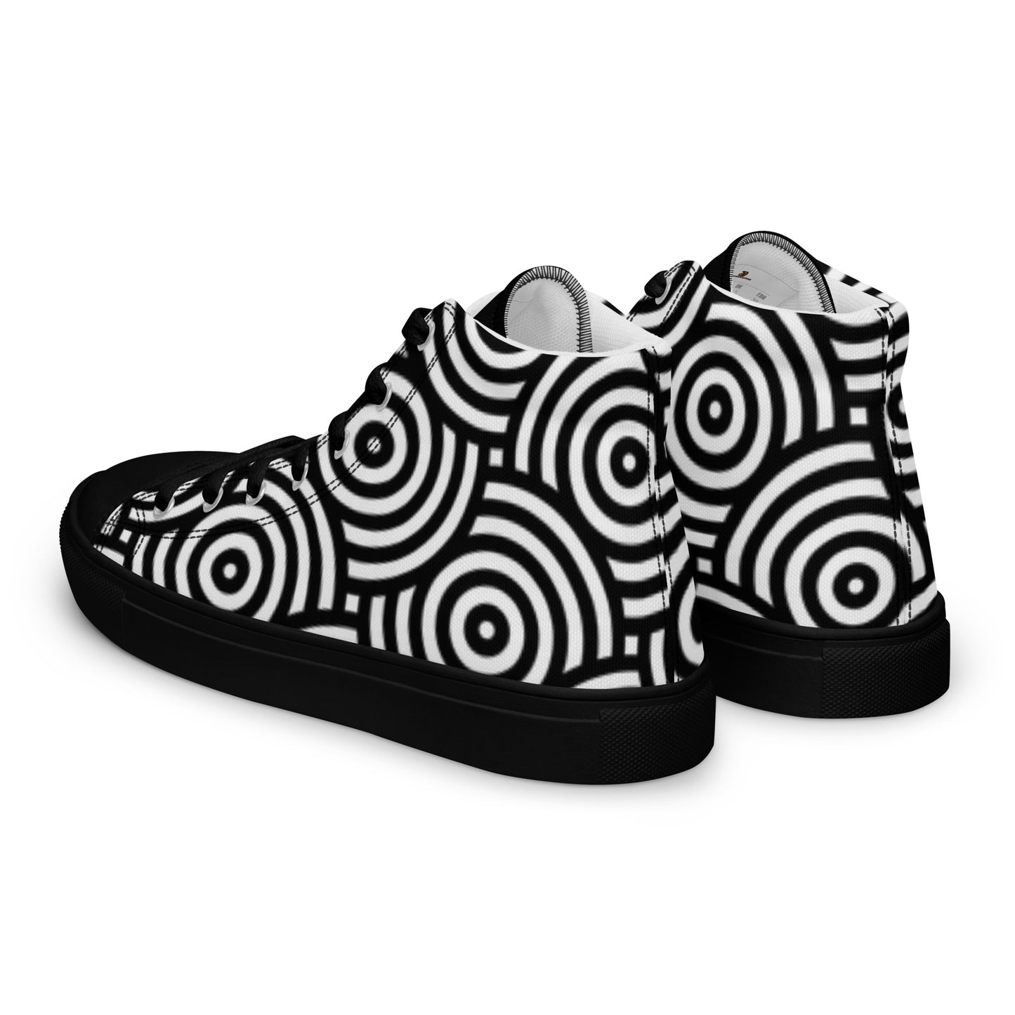 TCF Black/White Circle High Top Canvas Shoes