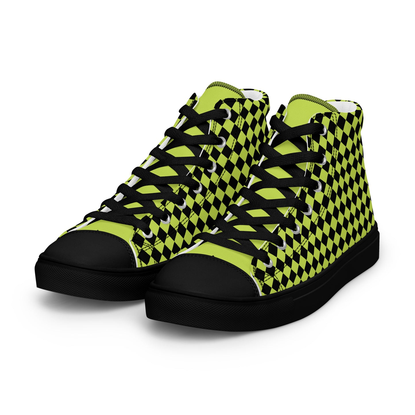 TCF Men Green /Black Checkered High Top Canvas