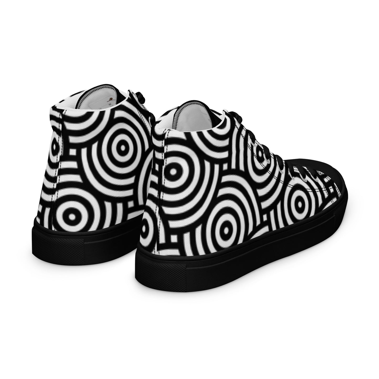 TCF Black/White Circle High Top Canvas Shoes