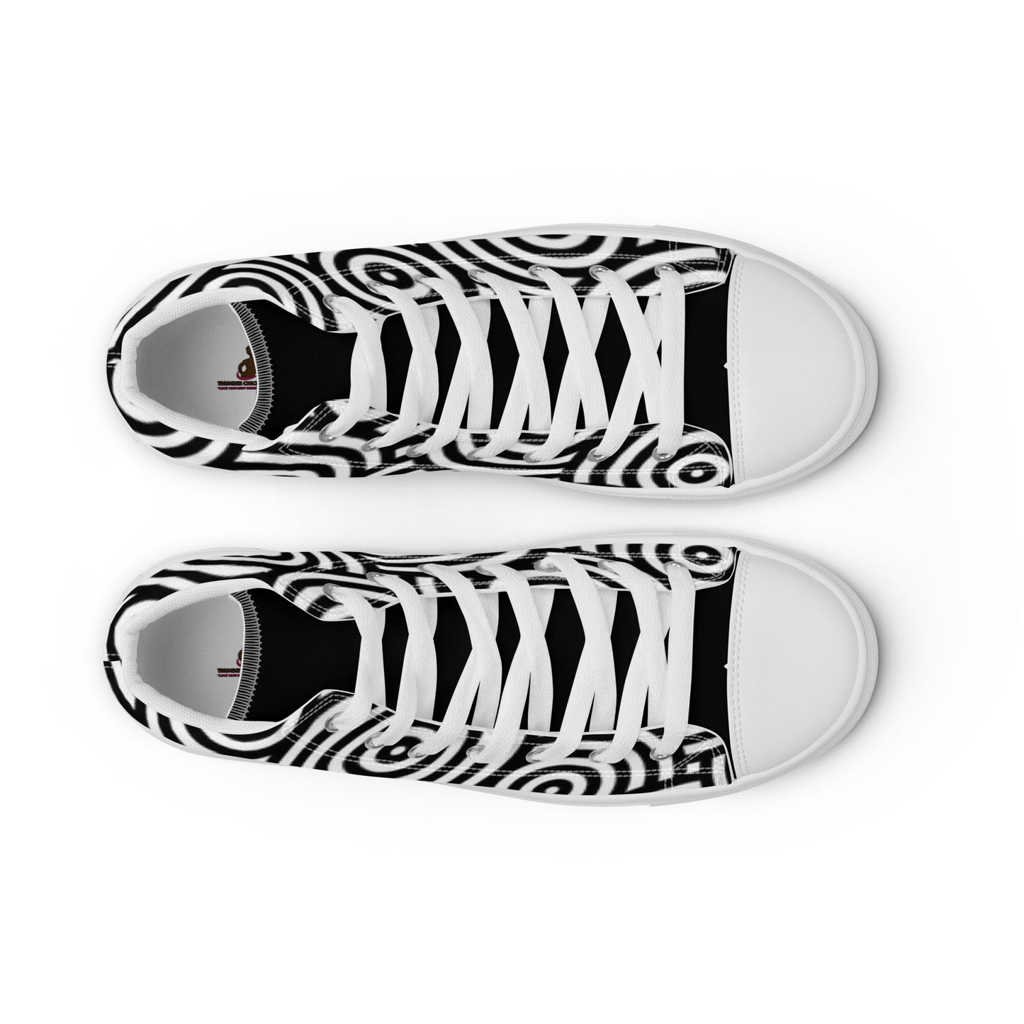 TCF Black/White Circle High Top Canvas Shoes