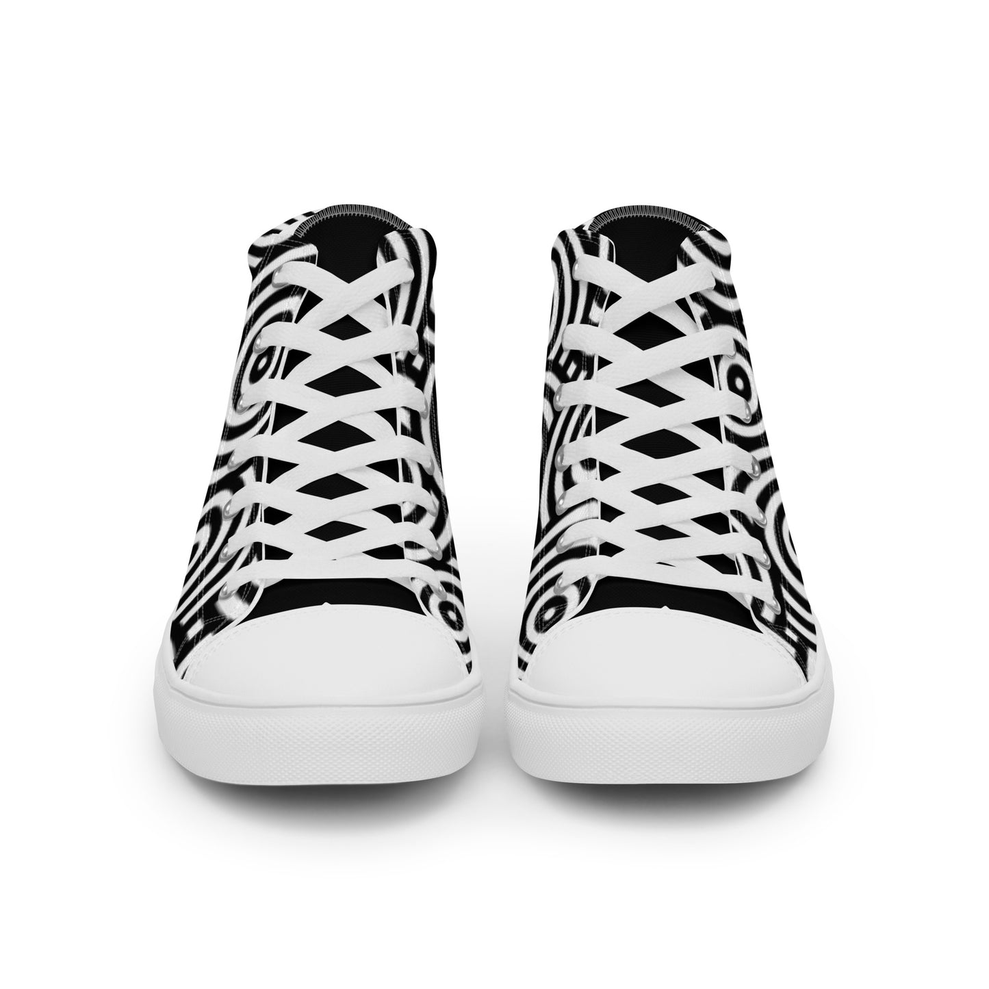 TCF Black/White Circle High Top Canvas Shoes