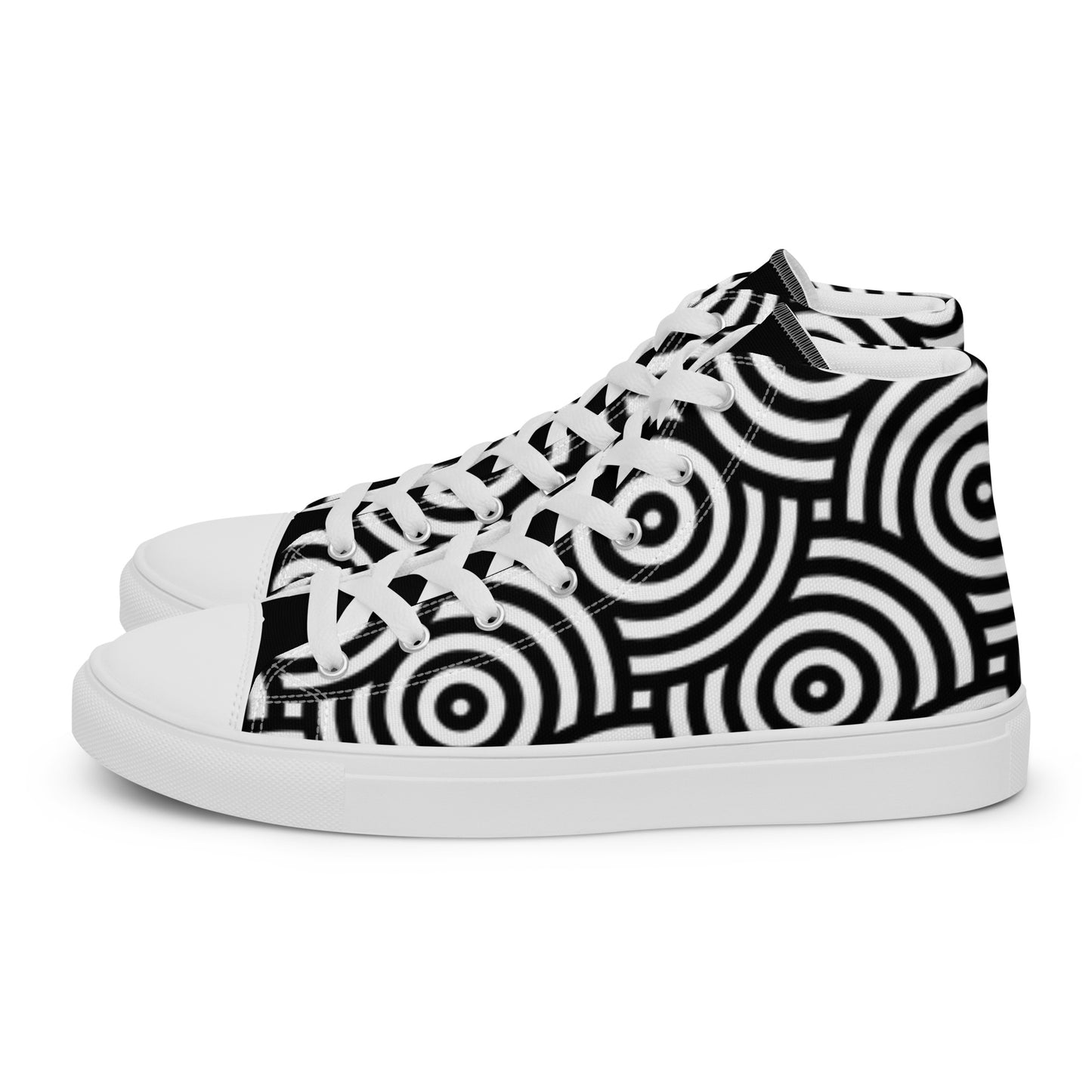 TCF Black/White Circle High Top Canvas Shoes