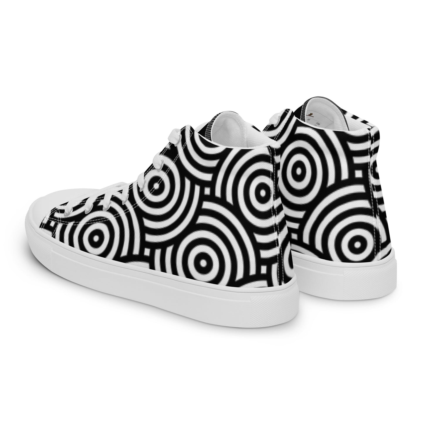 TCF Black/White Circle High Top Canvas Shoes