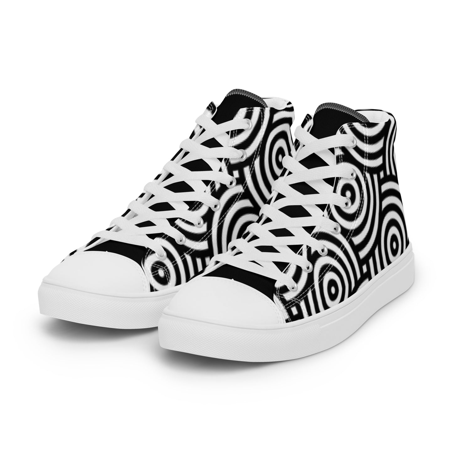 TCF Black/White Circle High Top Canvas Shoes