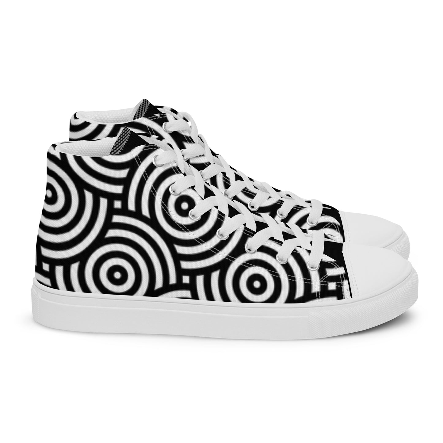 TCF Black/White Circle High Top Canvas Shoes