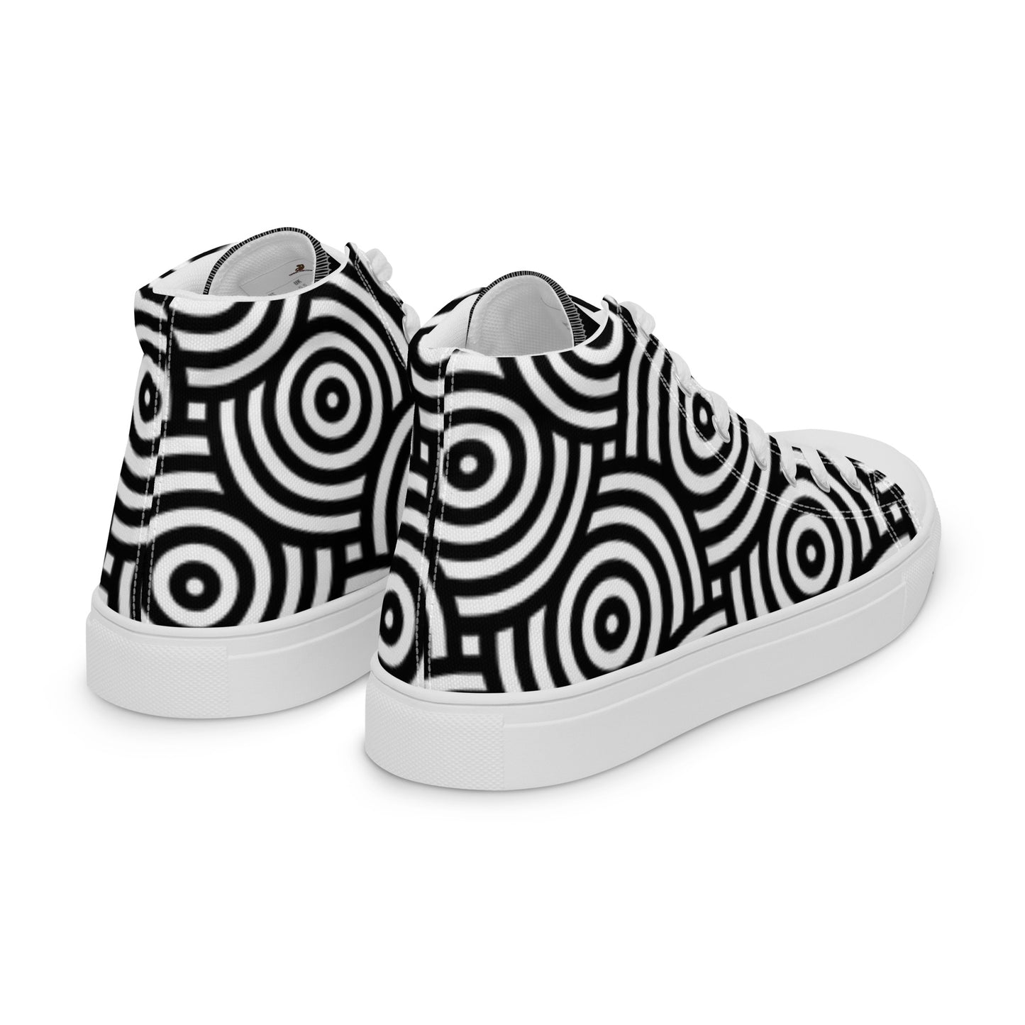 TCF Black/White Circle High Top Canvas Shoes