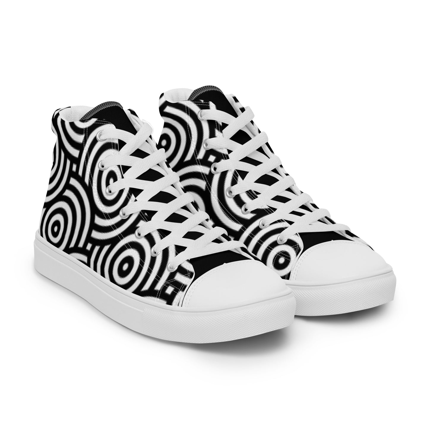 TCF Black/White Circle High Top Canvas Shoes