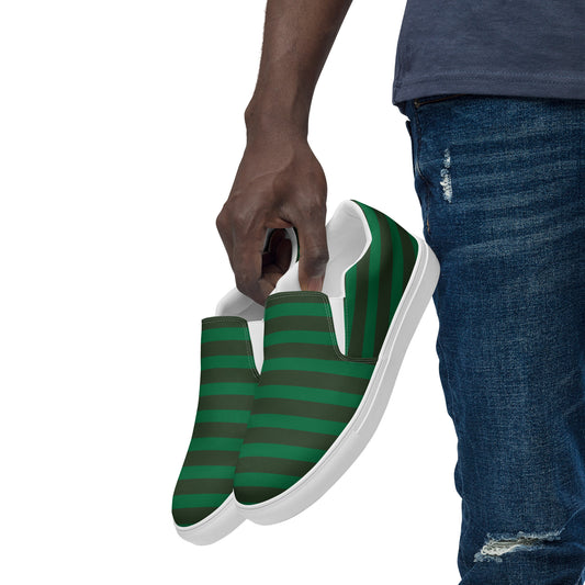 TCF Green Stripes Slip-On Canvas