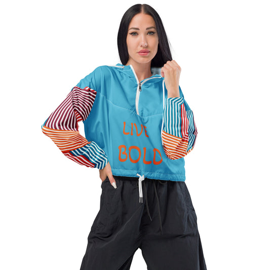 Thunder Chick Fitness Women Mixed Colors Cropped Windbreaker